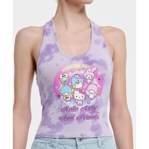 Hot Topic Sanrio Hello Kitty & Friends lavender tie-dye halter tank top M NWT